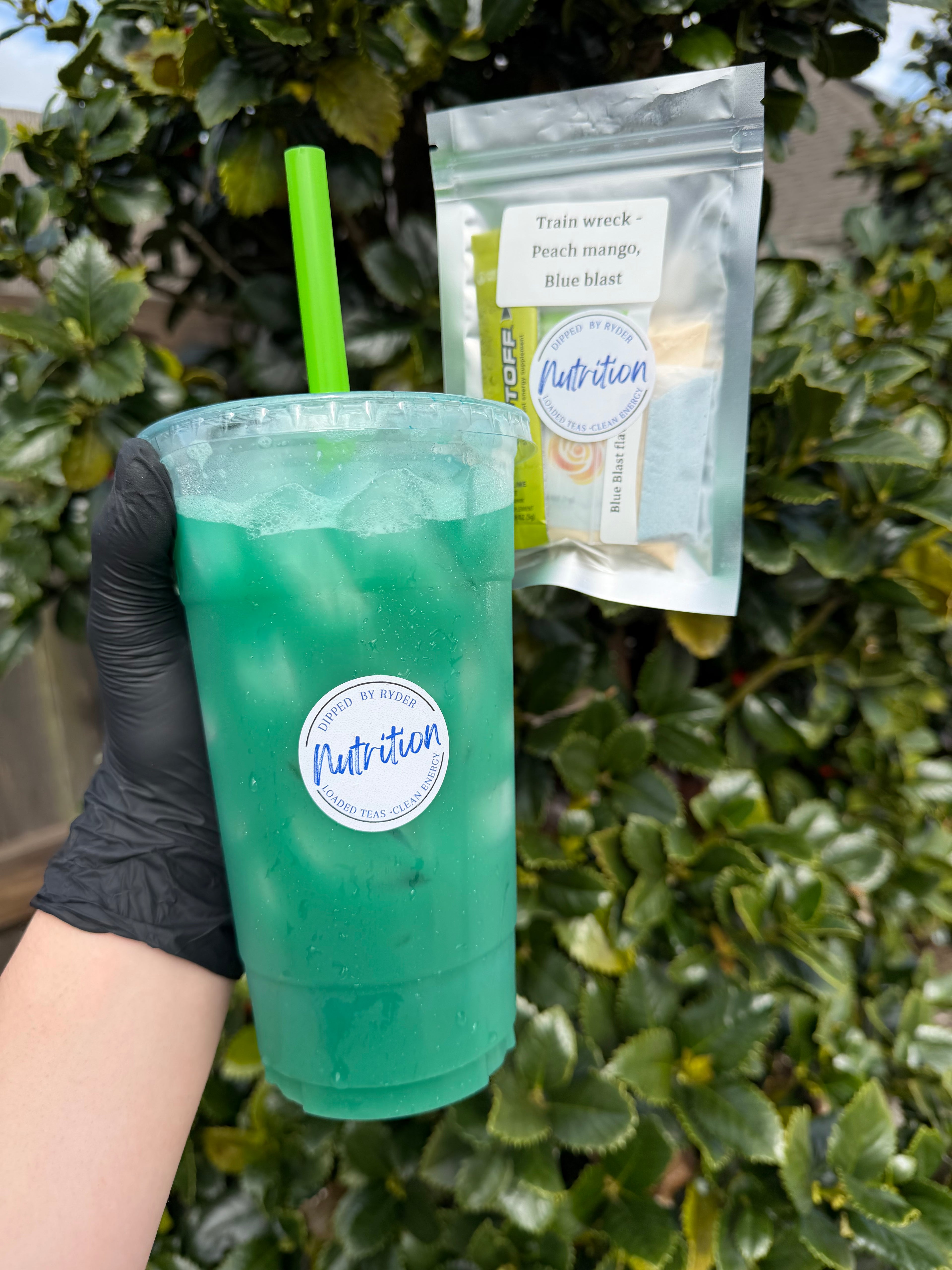 Train wreck -  Peach mango  & Blue blast